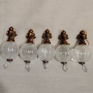 Kirkland's Elegant Crackled Glass Gold Ornate Finale Ornaments (Set of 5)